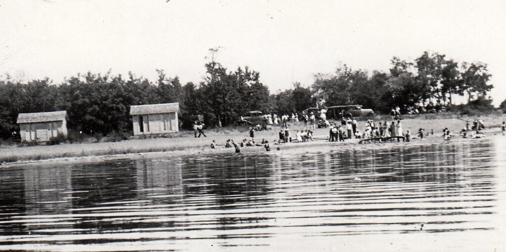 Red deer lake 1930 another view of the beach